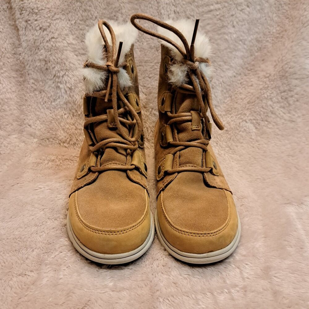 Sorel Explorer Joan Boots Women Size 6.5 Camel Brown Waterproof Winter
